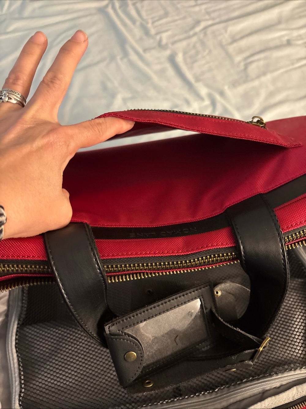 Nomad Lane Bento Bordeaux Berry Red Carry-On Duffel Bag Travel Suitcase + Cases - Picture 10 of 13